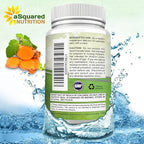 aSquared Nutrition Turmeric Curcumin 1300mg with BioPerine Black Pepper Extract - 180 Capsules - with 95% Curcuminoids, 100% Natural Tumeric Root Powder Supplements, Pure & Joint Stiffness Pills