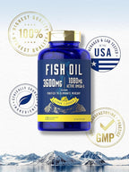Carlyle Fish Oil 3600mg | 1080mg Omega 3 | 120 Count | Non-GMO and Gluten Free Supplement
