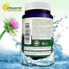 aSquared Nutrition Milk Thistle Supplement - 200 Capsules, Max Strength 4X Concentrated Extract 4:1 Milk Thistle Seed Powder Herb Pills, Silymarin Extract for Liver Support, Cleanse, Detox