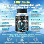 L-Glutamine Gummies 1000mg with BCAA, Potassium, Magnesium & Vitamin C, Muscle Recovery, Endurance Support & Daily Nutrition, Portable Supplement for Men＆Women, Lime Grapefruit Flavor, 60 Count
