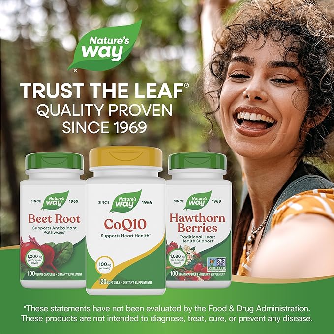 Nature's Way CoQ10 with Ubiquinone, Supports Heart Health*, Supports Cellular Energy Production*, 100 mg per Serving, 120 Softgels (Packaging May Vary)