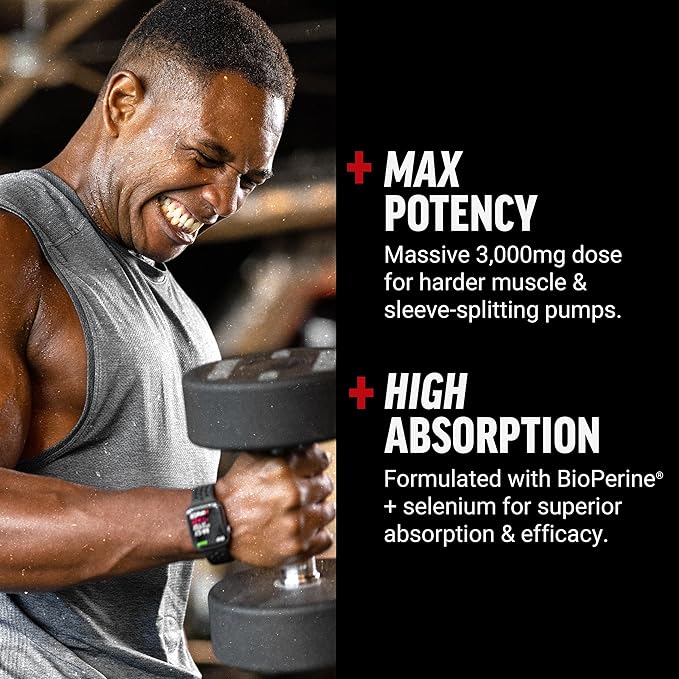 Force Factor L-Arginine, Nitric Oxide Supplement with BioPerine to Help Build Muscle & Support Stronger Blood Flow, Circulation, Nutrient Delivery, & Pumps, L-Arginine 3000mg, 150 Count (Pack of 2)