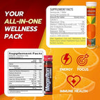 Vitamin B12 Methylcobalamin Liquid Forte 10 Drinkable Vials + Kenashi Vitamin C Effervescent Tablets with Zinc 1000mg Orange Flavor | Vitamin B12 Liquid Energy Boost