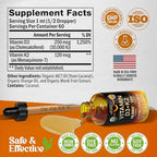 Vitamin D3 K2 USDA Organic Drops - Vitamin D3 10000 IU & K2 as MK-7 120mcg - Immune & Mood Support, Bone & Teeth Health - Sugar-Free Orange Flavor - Liquid Supplement - Made in USA - 2 FL OZ, 60 Days