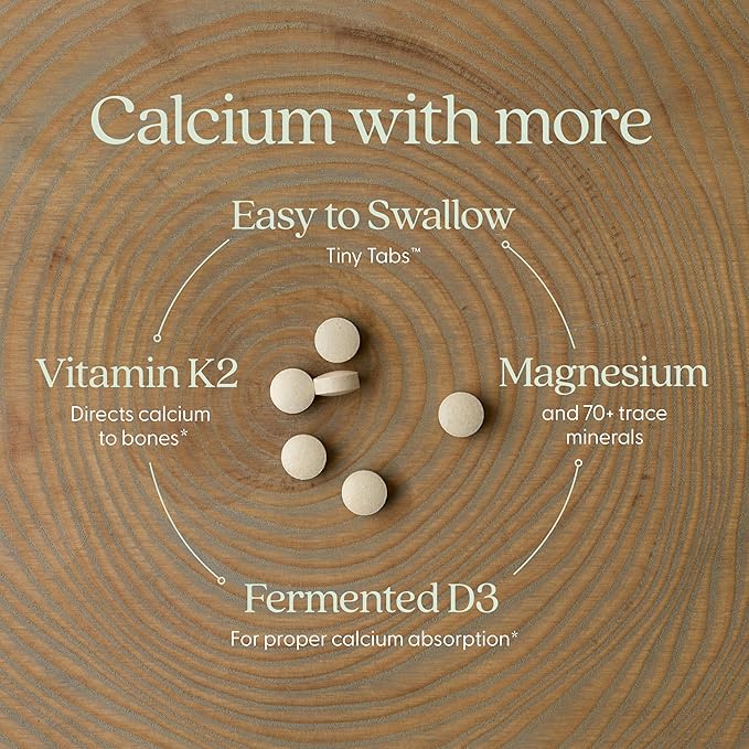 New Chapter Calcium Supplement - Bone Strength Tiny Tabs Plant-Based USDA Organic Calcium with Magnesium, Vitamin D3+K2, for Bone Health & Joint Mobility, Heart Support, 905 mg dose - 120 Tiny Tabs