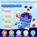 Kids Magnesium Glycinate Gummies - Magnesium Glycinate Supplement 200mg with L-theanine Omega-3 Calcium Vitamin D3 & B12 for Kids Natural Zzz at Bedtime & Overall Health - Sugar Free & Non-GMO