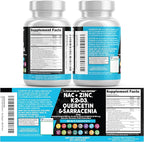 NAC Supplement N-Acetyl Cysteine Vitamin D3 K2 Zinc Quercetin Sarracenia Purpurea Immune Support | Elderberry Holy Basil Bee Propolis Bromelain L-Lysine Capsules Supplements For Women Men Adults