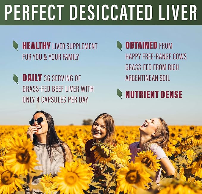Perfect Supplements – Perfect Desiccated Liver – 120 Capsules – Undefatted Beef Liver – Natural Source of Protein, Iron, Vitamins A & B – 3 Pack