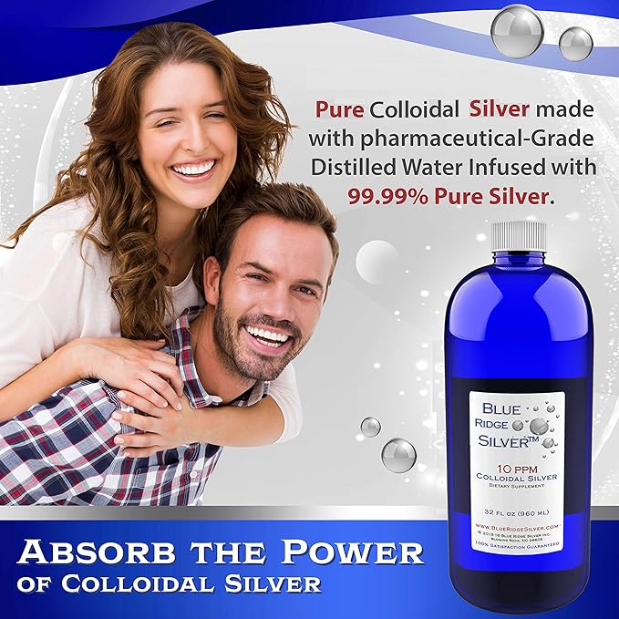 10 ppm 32 oz Colloidal Silver Natural Immune Support Health Supplement
