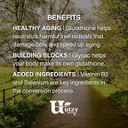 Utzy Naturals GlyNAC+ Supplement | 1,000mg of Glycine & NAC (N-Acetyl cysteine) | with Vitamin B2 Cofactor for Glutathione Production | 90 Capsules