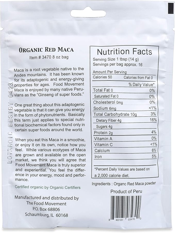 The Food Movement Co - Red Maca 8 oz. organic super food