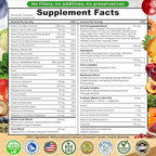 Vegan Whole Food Daily Multivitamin Without Iron, Methylated Multivitamin for Women and Men, Made with Fruits & Vegetables, B-Complex, Probiotics, Enzymes, CoQ10, Omegas, Turmeric, Non-GMO, 90 Count
