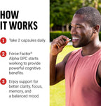 Force Factor Alpha GPC Brain Supplement for Memory and Focus, Mood Support Supplement with Alpha GPC 600mg, Premium Quality, Vegan, Non-GMO, 60 Capsules