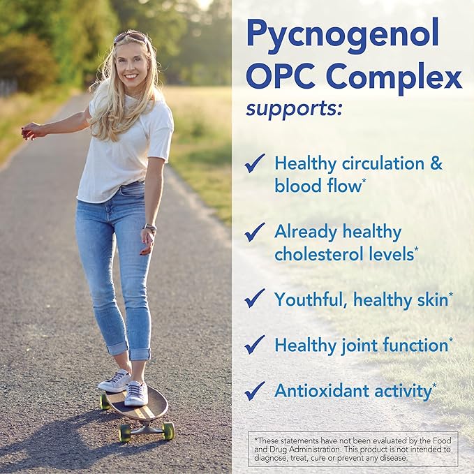 Patient One Pycnogenol OPC Complex 300mg | Supplement to Support Vascular Health and Healthy Aging* | French Maritime Pine Bark and More | 60 Capsules