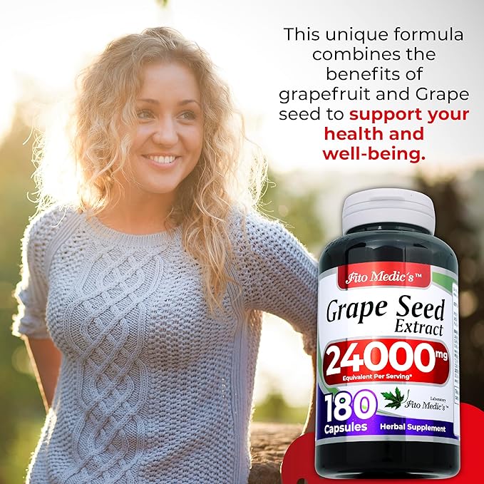FITO MEDIC'S Lab | Grape Seed Extract | Grape Seed | 180 Capsules |Ultra high Absorption.