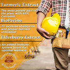 Turmeric Curcumin with Black Pepper Extract 1500mg - High Absorption Ultra Potent Turmeric Supplement with 95% Curcuminoids and BioPerine - Non GMO Curcumin Capsules for Joint Support - 120 Capsules