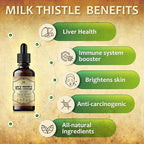 HERBALICIOUS Milk Thistle Extract - All-Natural Cleanse and Detox Supplement for Liver Support, Immune System Boost and Skin Health - Silymarin Nutritional Supplement - 2 fl Oz