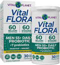Vital Planet - Vital Flora Men Over 55 Daily Probiotic, 60 Billion CFU, Diverse Strains, Organic Prebiotics, Immune Support, Digestive Health Shelf Stable Probiotics for Men, 30 Capsules