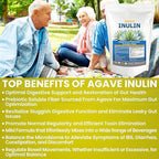 Organic Inulin Powder (48oz/3 lbs) Gentle Agave Prebiotic Soluble Fiber Supplement for Digestive Support, Gut Health, Vegan Baking, Smoothies & Drinks