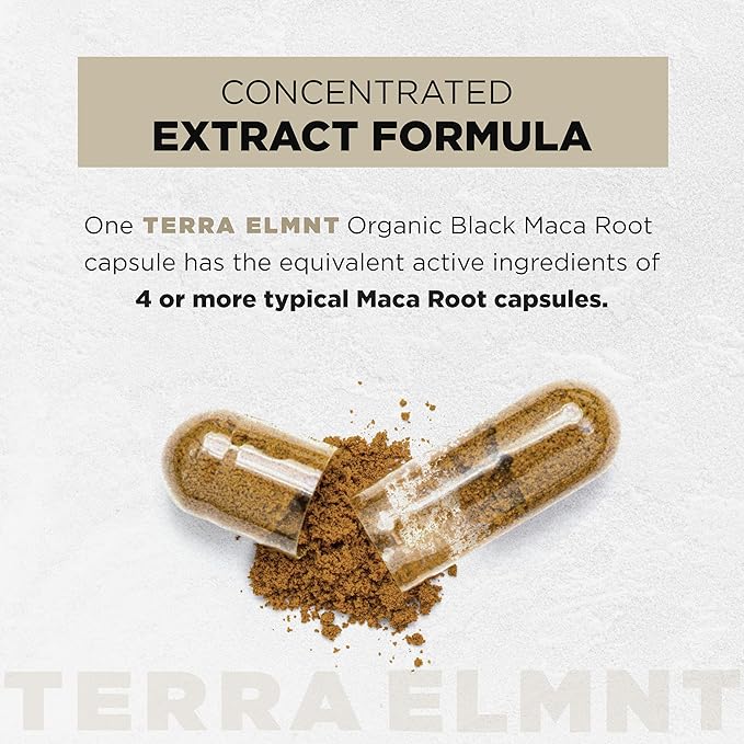 40x Strength Organic Black Maca Root w. Ashwagandha - #1 Highest Potency Black Maca Root Capsules for Men Supplement 40:1 Extract - 100% Pure Maca Peruana Gelatinized Maca Root Powder Pills