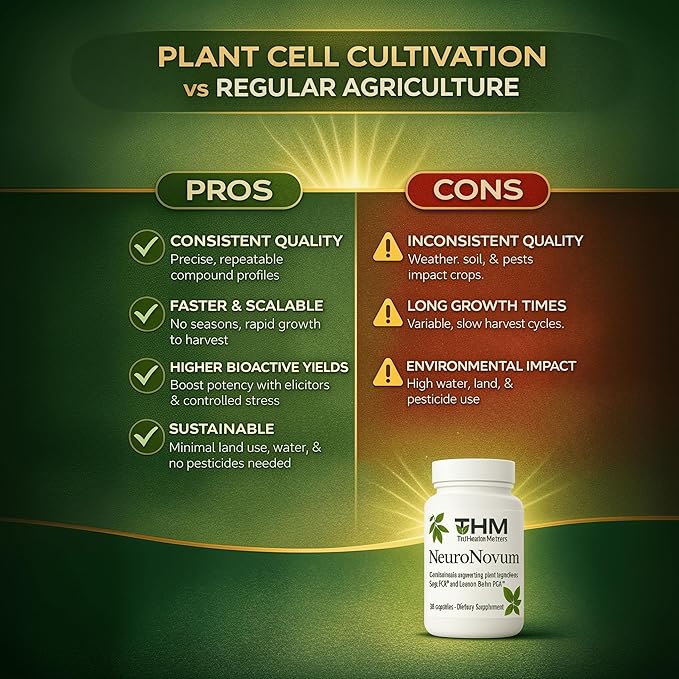NeuroNovum Memory Support Capsules for Focus & Mental Clarity – Herbal Cognitive Supplement with Plant Cell-Cultivated Sage & Lemon Balm – Brain Support Formula – 30 Count
