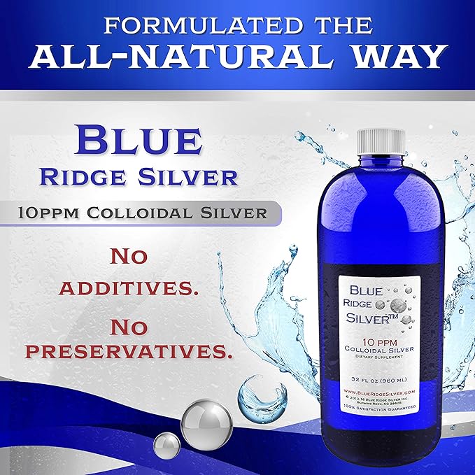10 ppm 32 oz Colloidal Silver Natural Immune Support Health Supplement