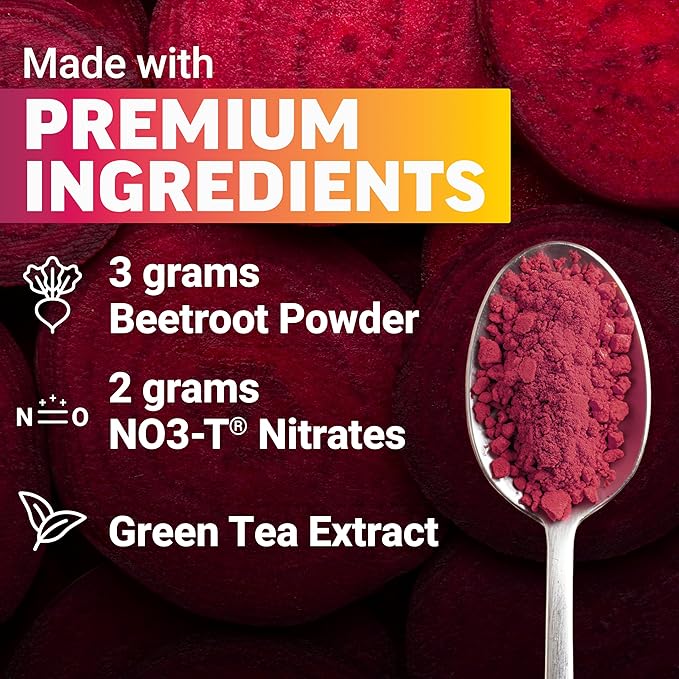 Total Beets Energy Drink Mix 2-Pack, Superfood Beet Root Powder, Nitrates to Boost Energy, Support Circulation, Blood Flow, Nitric Oxide and Stamina, Heart Health Supplement, Force Factor, 60 Servings