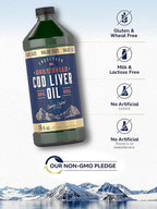 Carlyle Norwegian Cod Liver Oil | 16oz | Pack of 3 Bottles | Liquid Unflavored Fish Oil Supplement | Non-GMO, Gluten Free