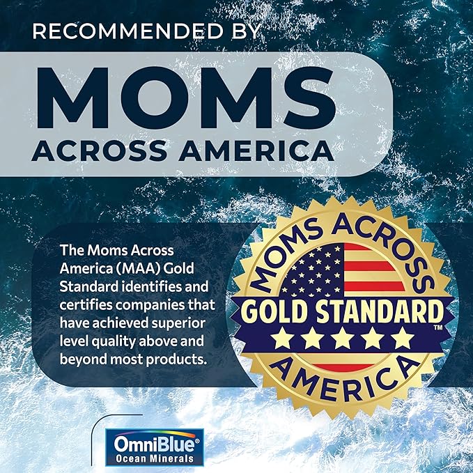 OmniBlue Ocean Minerals - 70+ Trace Minerals & Liquid Magnesium - Potassium, Chloride- Low Sodium - Natural Support for Sleep, Digestion, Regularity, Hydration & Electrolyte Balance (8 oz)