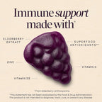 Nature's Way Sambucus Elderberry Gummies, Immune Support Gummy for Adults & Kids Ages 4+ with Black Elderberry Extract, Vitamin C, Vitamin D3, and Zinc*, 60 Gummies (Set of 3)