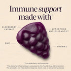 Nature’s Way Sambucus Kids Elderberry Immune Gummies with Black Elderberry Extract, Daily Immune Support Gummy with Vitamin C and Zinc for Children Ages 2+*, 60 Gummies