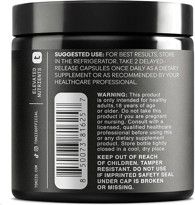 Toniiq Bacillus Coagulans Probiotic Supplement – Ultra High Strength 50 Billion CFU with FOS Prebiotic – Spore-Based Probiotic for Exceptional Stability – Third-Party Tested – 60 Capsules