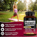 NEW AGE D-Mannose with Cranberry & Hibiscus - High Strength for Urinary Tract Health - Supplement for Women - Bladder, Liver & Microflora Support - Made in USA - Vegan, 60 Capsules