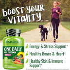 NATURELO One Daily Multivitamin for Women w/Vitamin B12, 60 Ct, Energy Support, Whole Food Daily Women Multivitamin Supplement, Nourish Hair/Skin/Nail, Non-GMO, No Soy, Gluten Free, 2 Month Supply