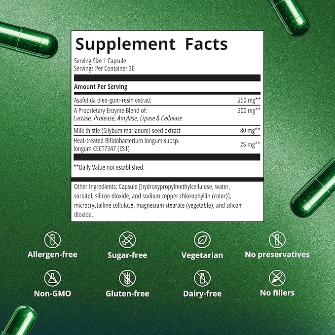 Metagenics UltraFlora Night Rest & Digest Postbiotic - Postbiotic Capsules - Digestive Enzymes & Botanical Extracts - Nighttime Formula to Support Gut-Brain Connection & Restful Sleep - 30 Capsules