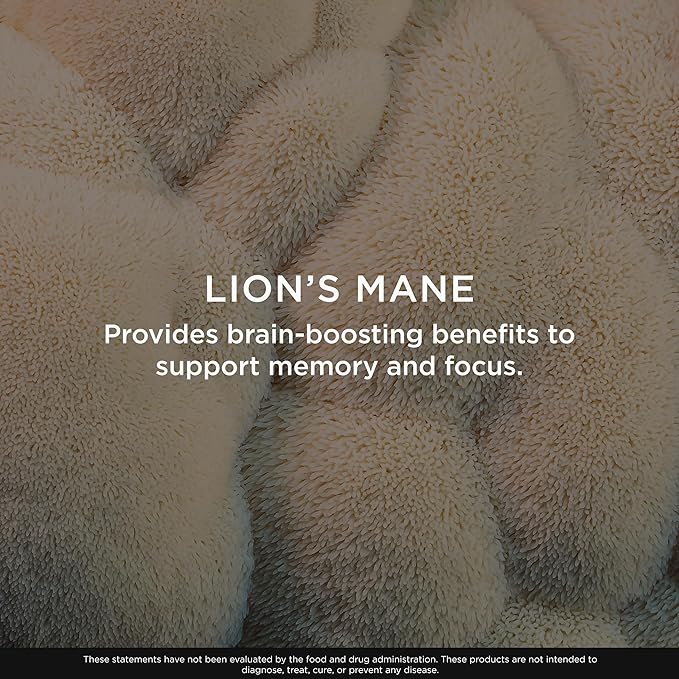 The Genius Brand Genius Lion's Mane - Plant-Based Supplement for Memory, Focus & Mood Support - Organic & Non-GMO - 120 Veggie Capsules