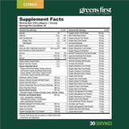 Greens First Original Greens Powder - 49 Superfoods - Organic Fruits & Veggies - Prebiotics, Probiotics & Digestive Enzymes - Antioxidant Smoothie - Dairy Free/Vegan/Non-GMO (Citrus, 30 Servings)