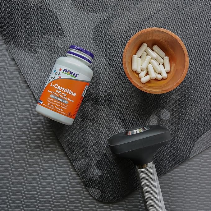 NOW Foods Supplements, L-Carnitine 500mg, Purest Form, Amino Acid, Fitness Support*, 60 Veg Capsules