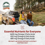 Barlean's Omega 3 6 9 Flaxseed Oil Supplements, Cold-Pressed Flax Seed Supplement Softgels with 1650 mg ALA Fatty Acids, 100 Count