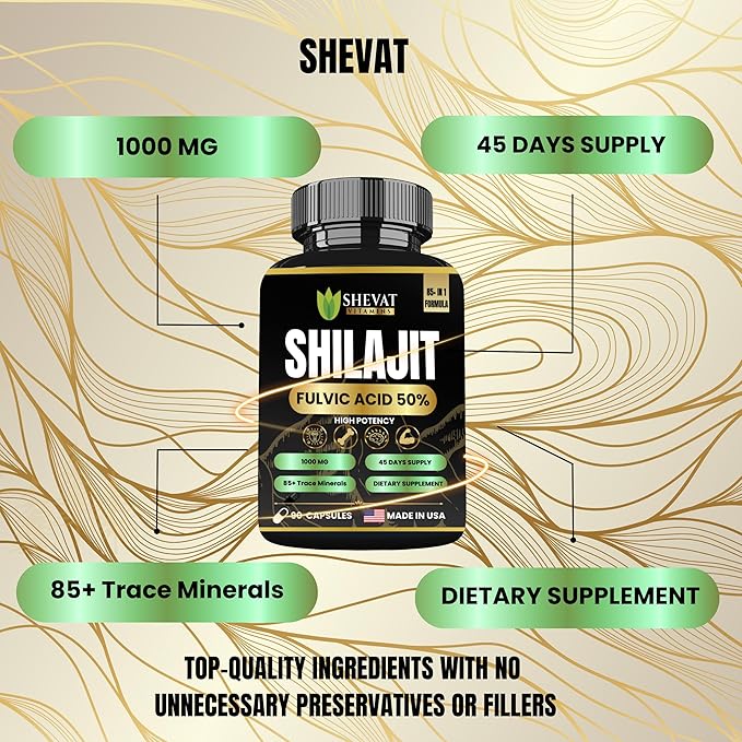 90 Shilajit Capsules for Men & Women 22000mg with 50% shilajit Fulvic acid organic Himalayan Natural Shilajit for Men Pure Shilajit Extract 85+Trace Mineral Supplements for Women Energy Boost-USA Made