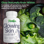 Parker Naturals Glowing Skin Supplement - Biotin, Glutathione, Hyaluronic Acid, DHA/EPA Omega 3 Fish Oil, CoQ10, Vitamin C, All Natural Skin Care Supplement, 60 Caps