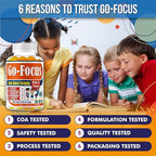 BrightKids Brain Supplements for Memory and Focus, Omega 3 & DHA Focus Gummies for Kids, Memory Booster Focus Supplement for Kids & Teens- Low-Sugar, Natural Fruit Flavor 60 Gummies