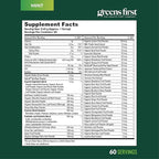 Greens First Original Greens Powder - 49 Superfoods - Organic Fruits & Veggies - Prebiotics, Probiotics & Digestive Enzymes - Antioxidant Smoothie - Dairy Free, Vegan & Non-GMO (Mint, 60 Servings)