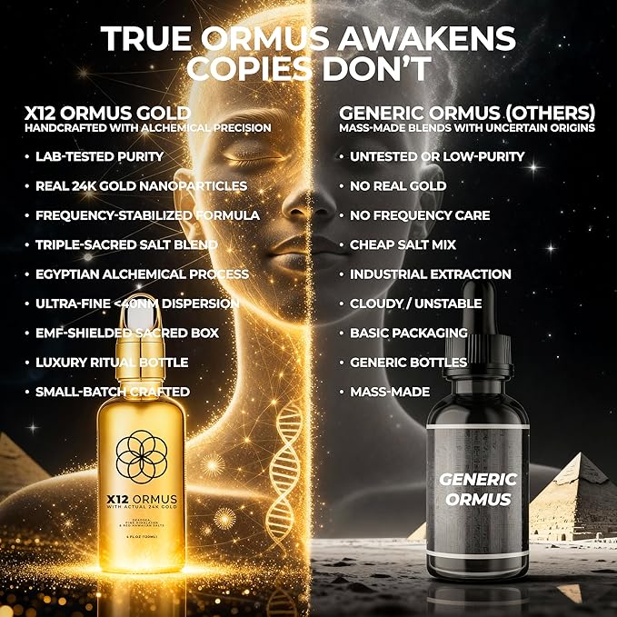 X12 Ormus Monoatomic Gold - Liquid Trace Mineral Blend with 24K Gold – Made by Real Alchemists - Dead Sea & Himalayan Salt - 4 fl oz