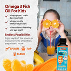 Barlean's Omega 3 Fish Oil Liquid Supplement for Kids, 500 mg of EPA and DHA Fatty Acid for Brain & Eye Health, Hooty Fruity Tangerine, 8 oz, 2 Pack