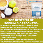 Organic Sodium Bicarbonate Alkaline Supplement Bundle: 1LB Powder for Alkalinity, Kidney & Acid Support + PhosFix 120 Pills Phosphorus Binder for Healthy Phosphorus Levels & Kidney Health Renal Suppor