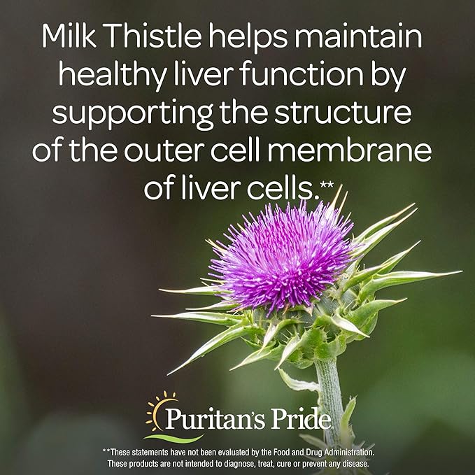 Puritan's Pride Milk Thistle Liver Complex, Supports Healthy Liver Function, 90 Count, White