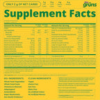 Gruns Multivitamin for Kids, Sugar-Free, Super Greens Superfood Gummy Bears with 20 Vitamins & Minerals, Alfalfa, Spirulina, Chlorella, Prebiotics Fiber for Digestive Health, Adaptogens, 28 ct