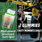 Moringa Gummies for Men with Gingseng L-Citrulline Ashwagandha CZQ10 Zinc | Chewable Organic Pure Moringa Leaf Supplement | Energy & lmmune Support | Sugar Free | Vegan | Lemon Flavor | 60 Counts