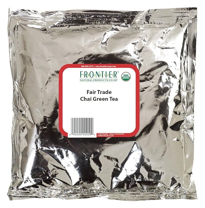 Frontier Co-op Organic Chai Green Tea, 1-Pound Bulk, Robust Combination of Green Tea & Spices, Great as Hot Tea, Fairtrade